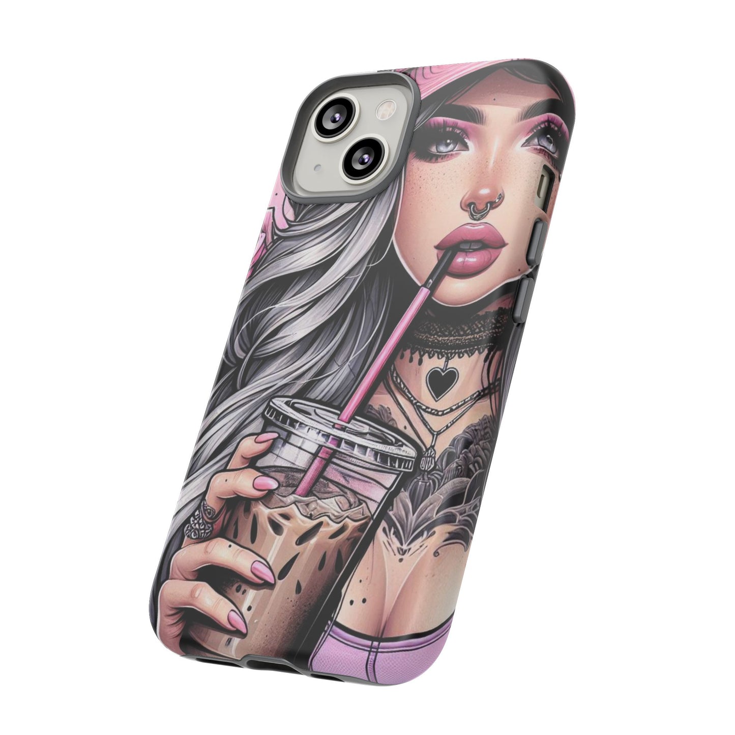 Pink Aesthetic Rebel – Iced Coffee & Inked Beauty Mobile Cover