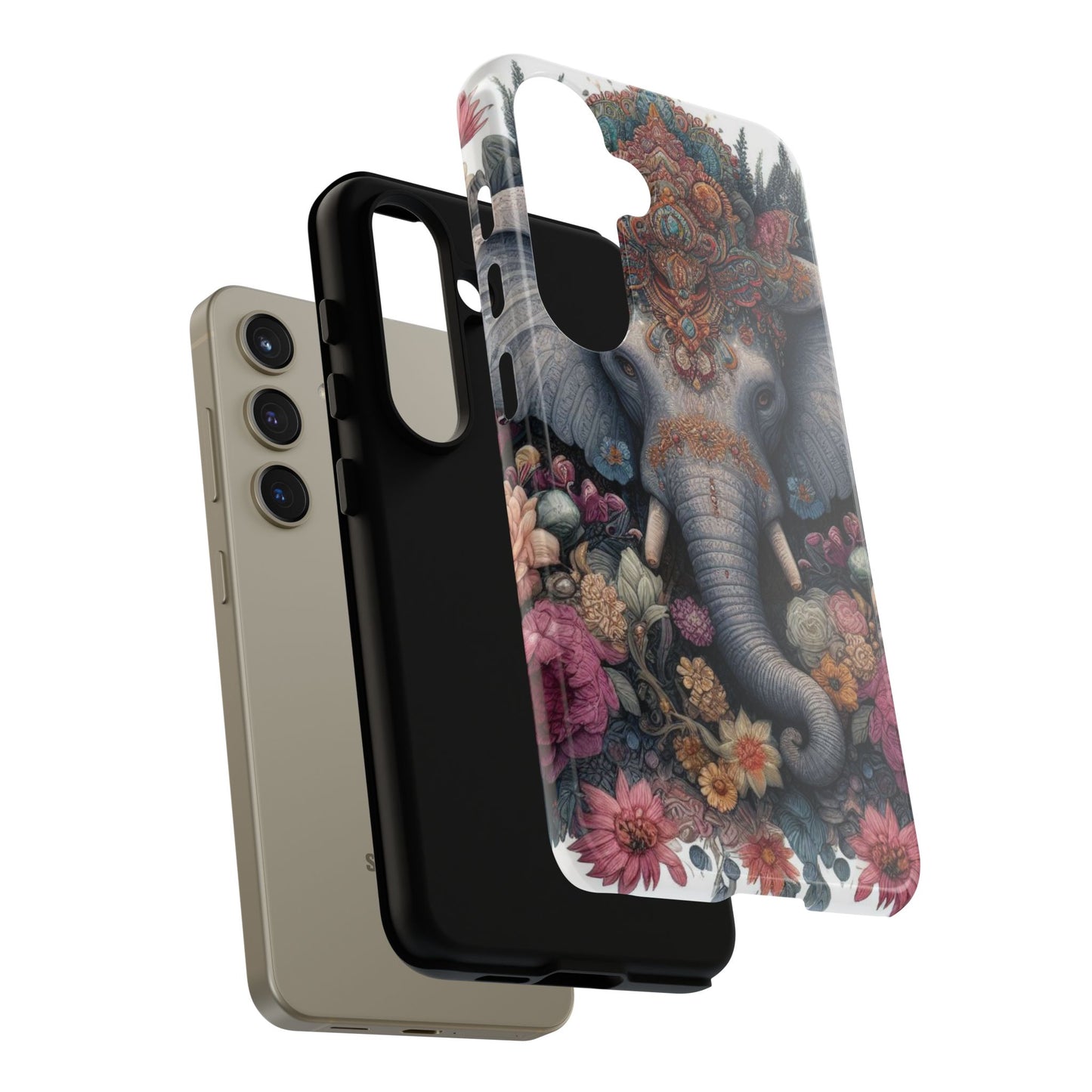 Regal Ornate Elephant Mobile Cover – Majestic Bohemian Art