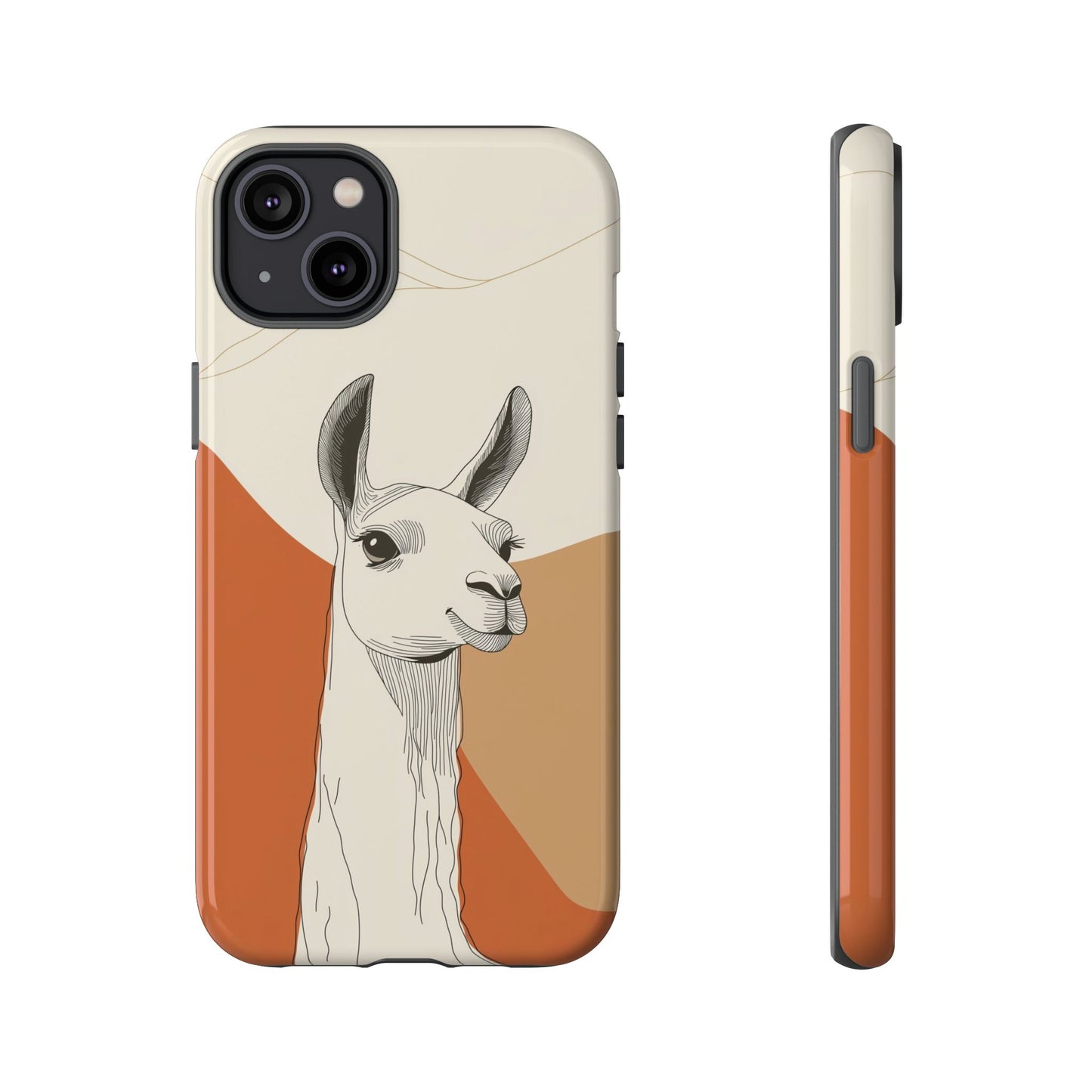 Desert Calm: Minimalist Llama Art Print Phone Case for iPhone, Samsung & Pixel