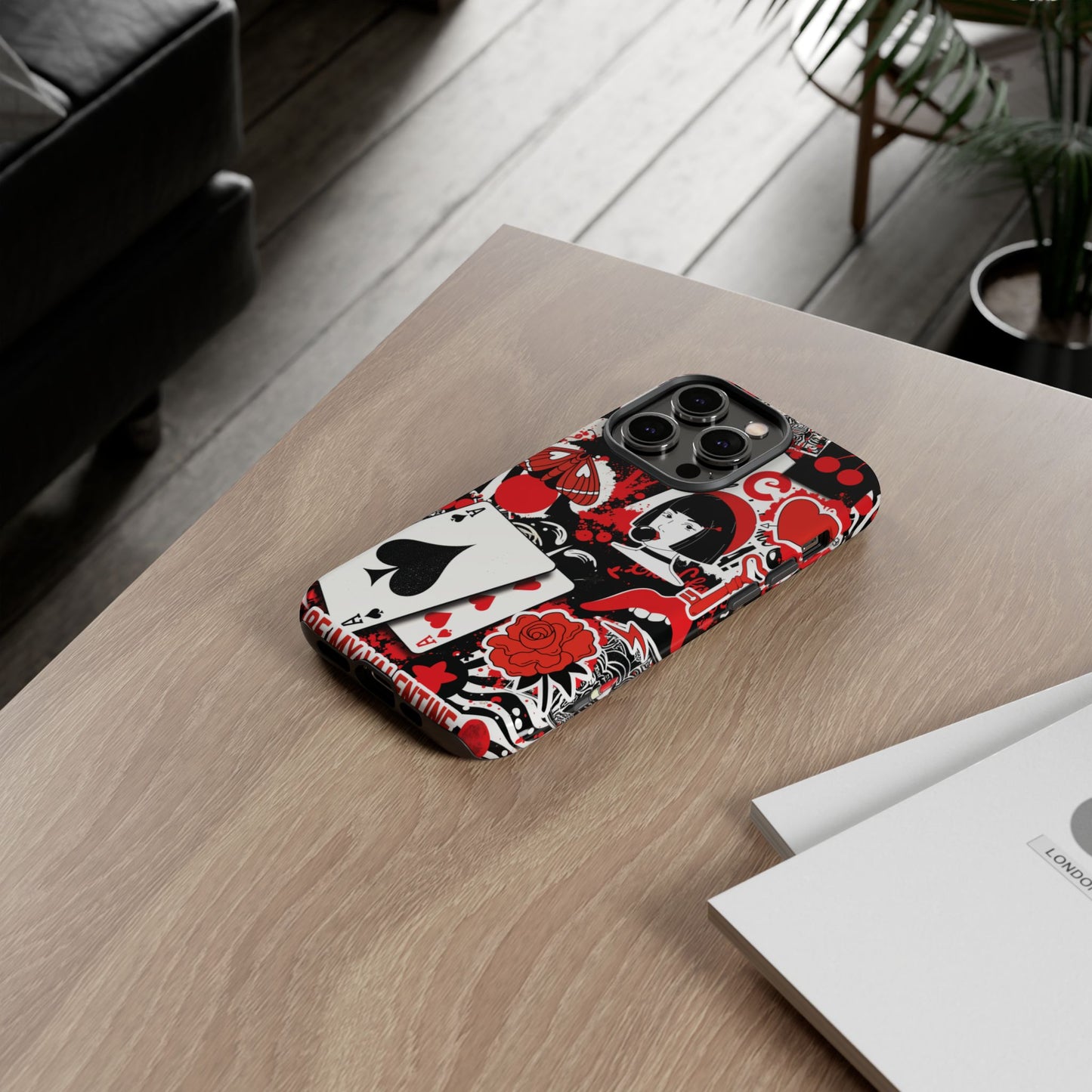 Bold Red & Black Ace Card Phone Case