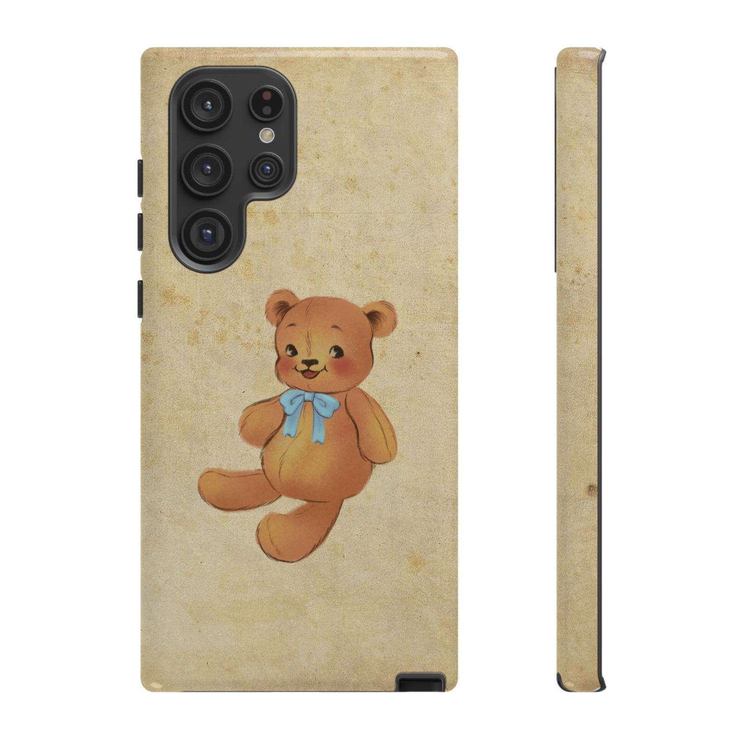 Vintage Teddy Bear Phone Case β Minimal Aesthetic, Soft Beige Retro Cover for iPhone, Samsung & Pixel