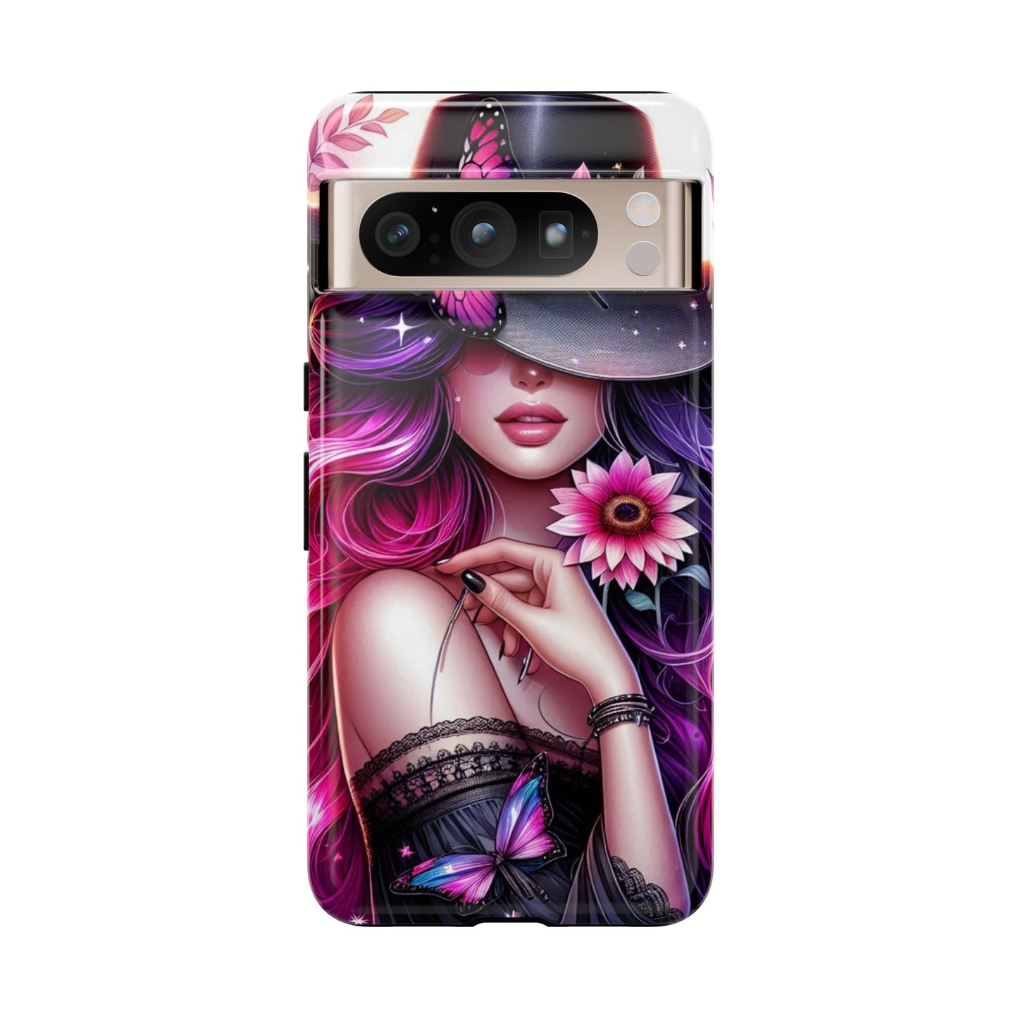 Celestial Charm – Cosmic Cowgirl & Butterfly Magic Mobile Cover