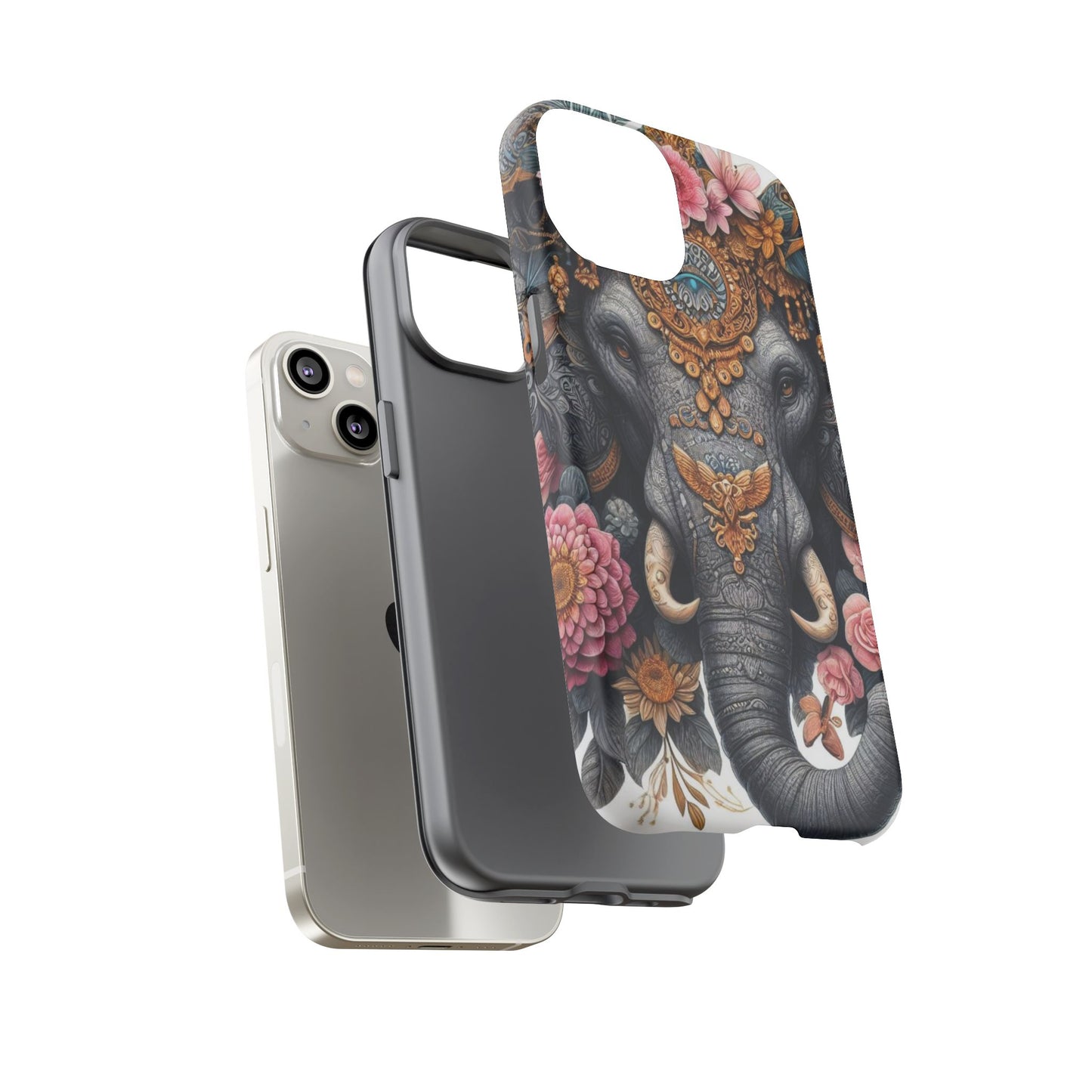 Golden Royal Elephant Mobile Cover – Luxurious Ornate Art