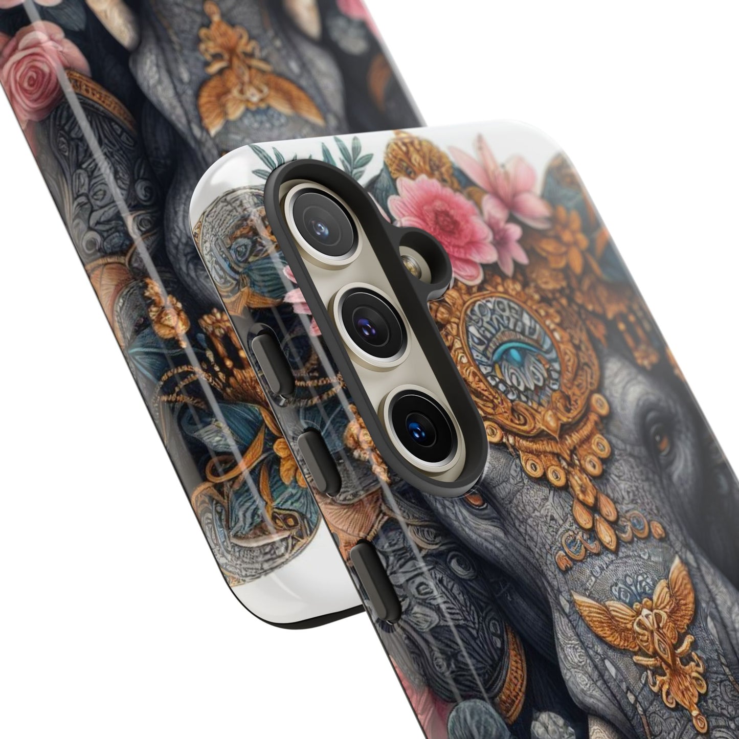 Golden Royal Elephant Mobile Cover – Luxurious Ornate Art