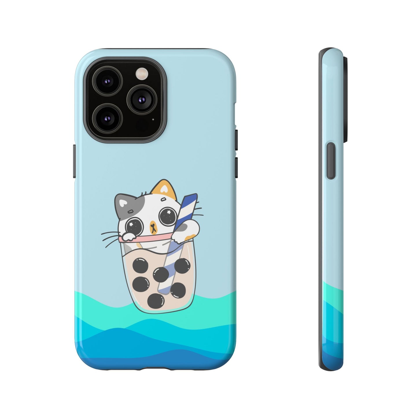 Kawaii Cat Bubble Tea Phone Case for iPhone, Google Pixel, Samsung