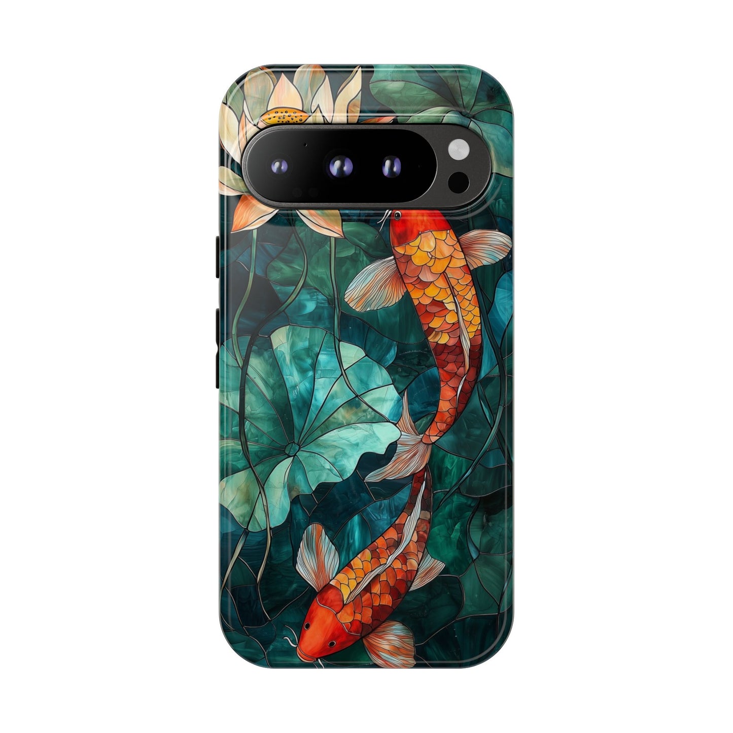 Lotus Serenity" – Koi Pond Stained Glass Case or iPhone, Samsung & Pixel