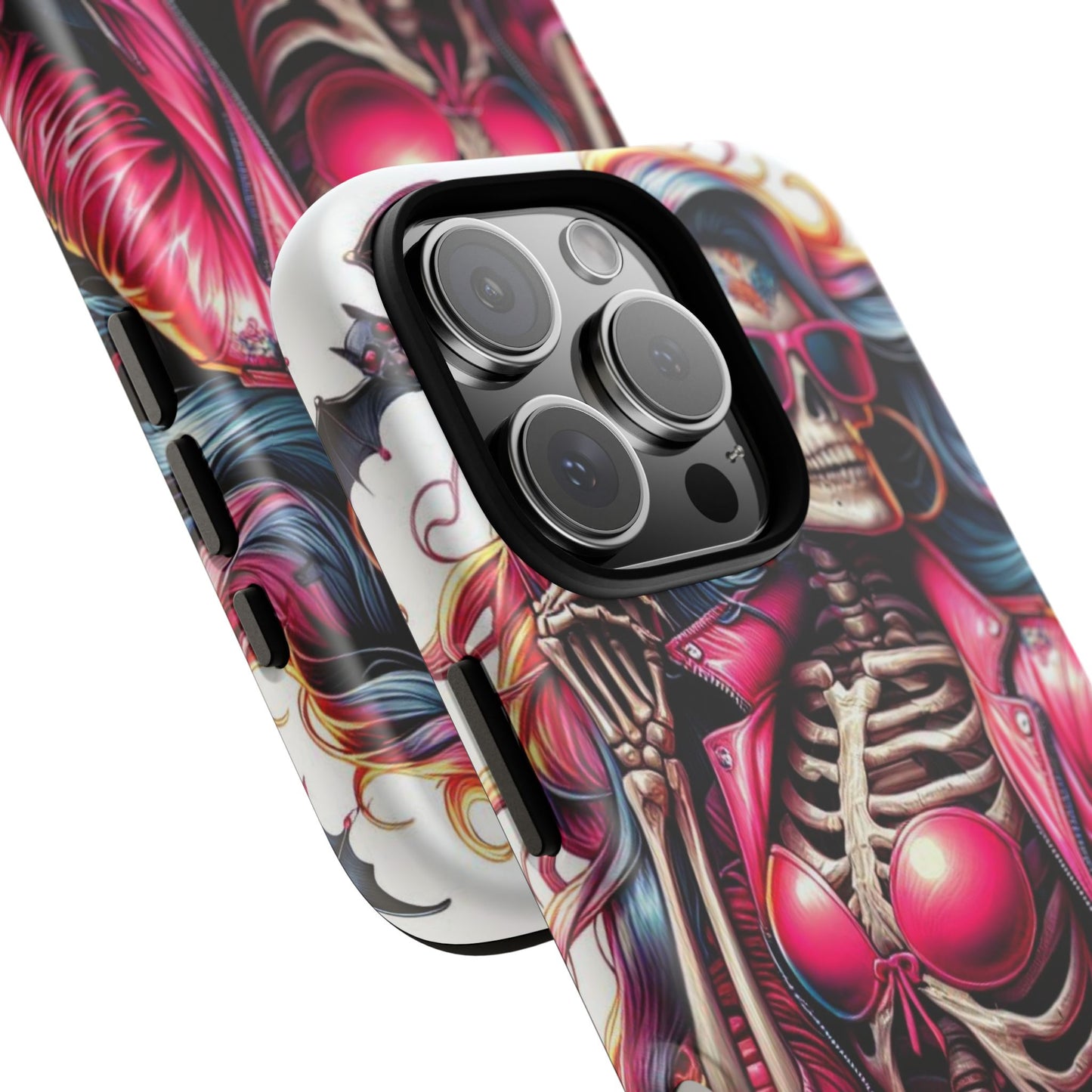 Neon Bones – Retro Skeleton & Vibrant Punk Aesthetic Mobile Cover