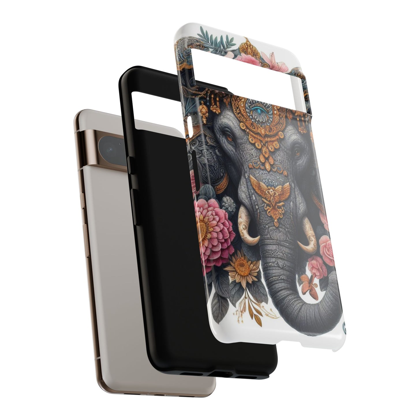 Golden Royal Elephant Mobile Cover – Luxurious Ornate Art