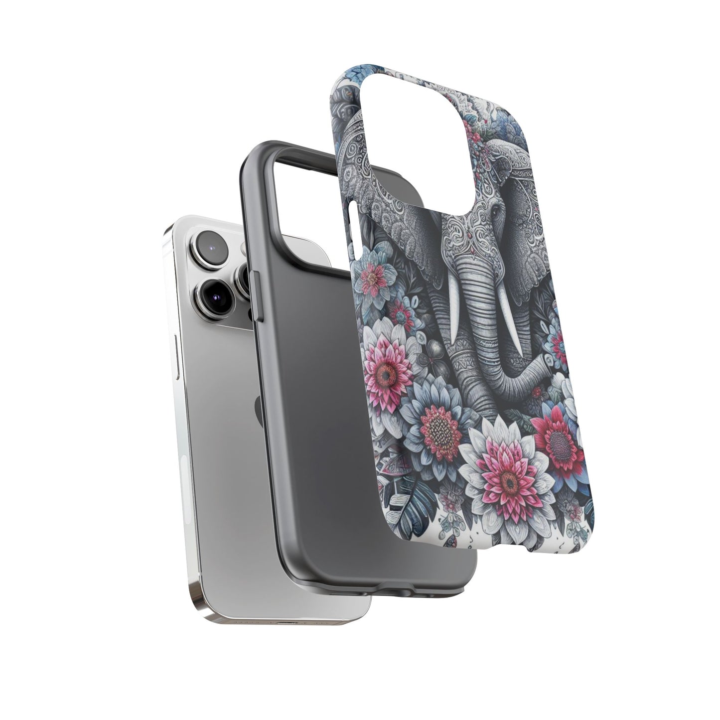 Regal Mandala Elephant Mobile Cover – Ornate Floral Art