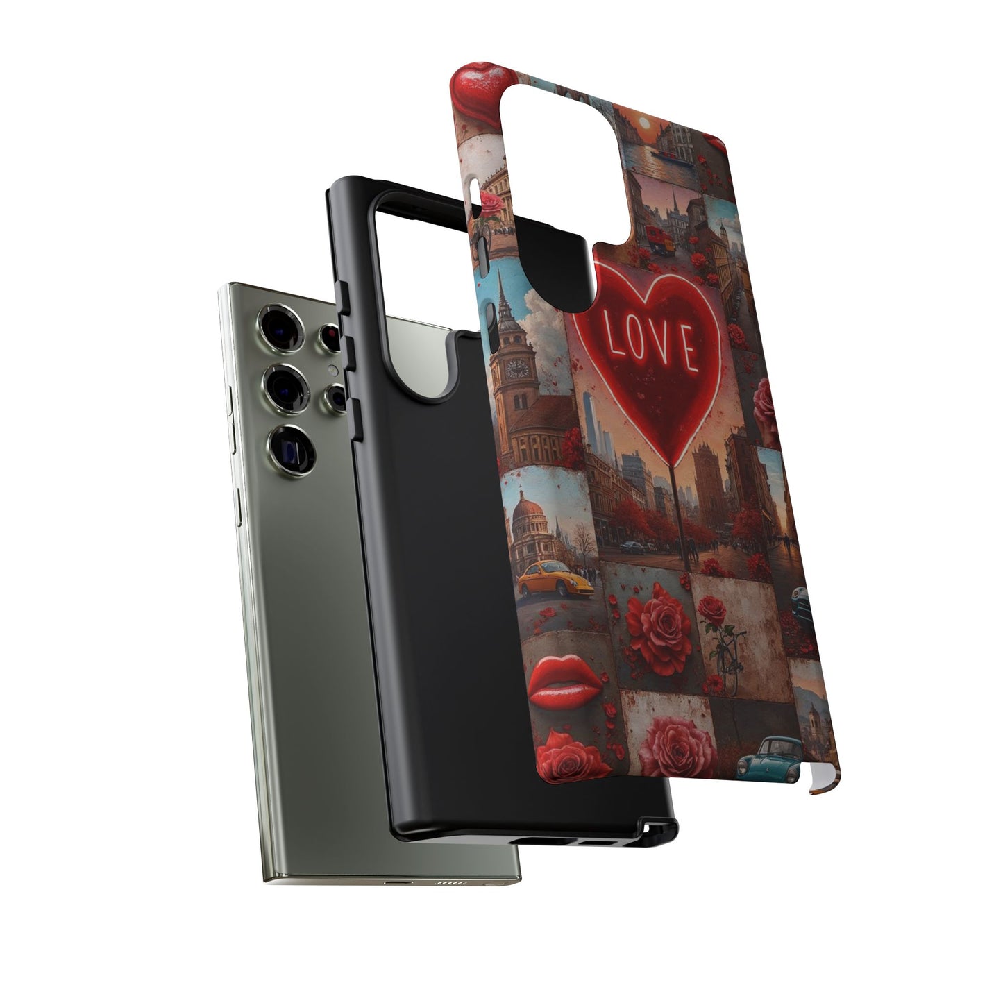 Neon Love Heart & Rose Phone Case
