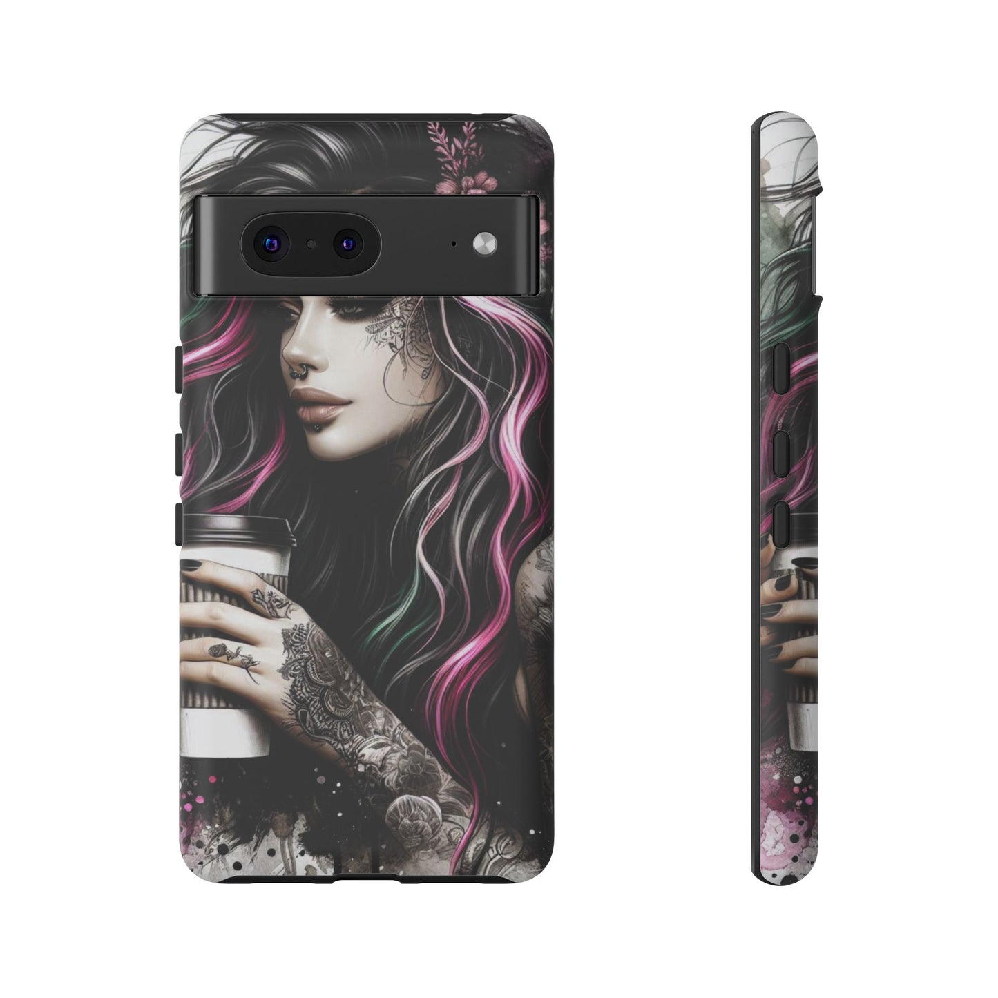 Tattooed Serenity – Gothic Coffee Lover Mobile Cover