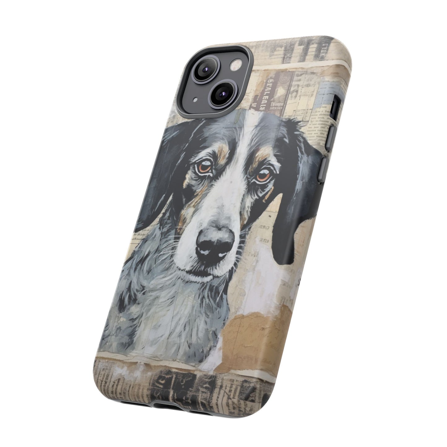 Rustic Dog Portrait – Vintage Collage Style