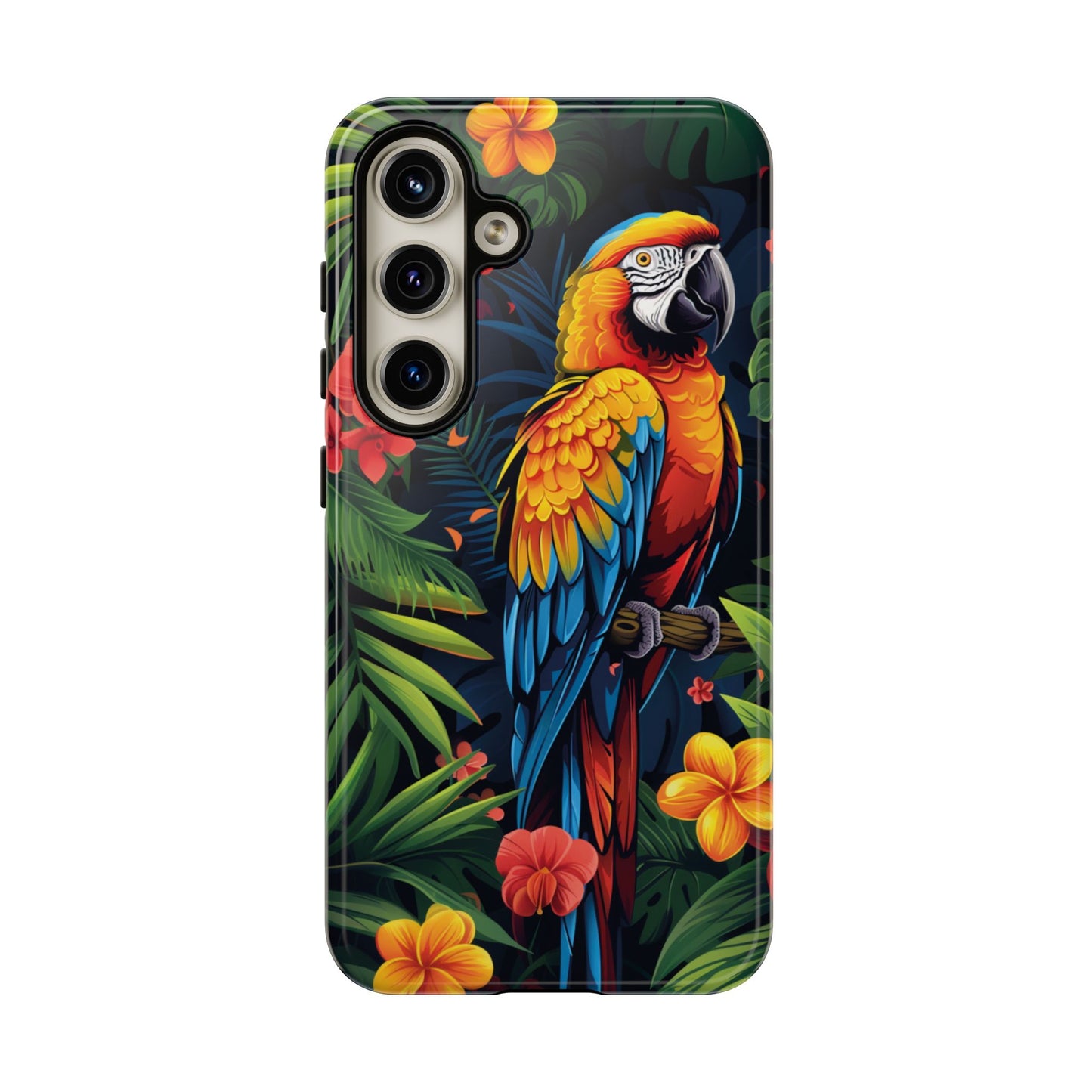 Floral Parrot Phone Case β Tropical Bird Design for iPhone, Samsung & Google Pixel