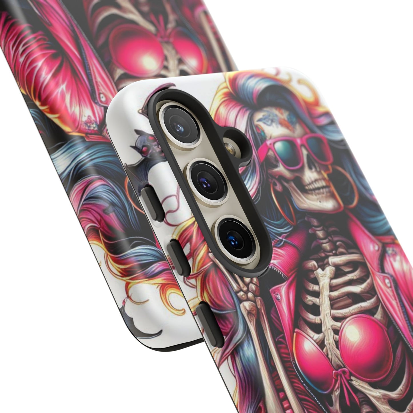 Neon Bones – Retro Skeleton & Vibrant Punk Aesthetic Mobile Cover