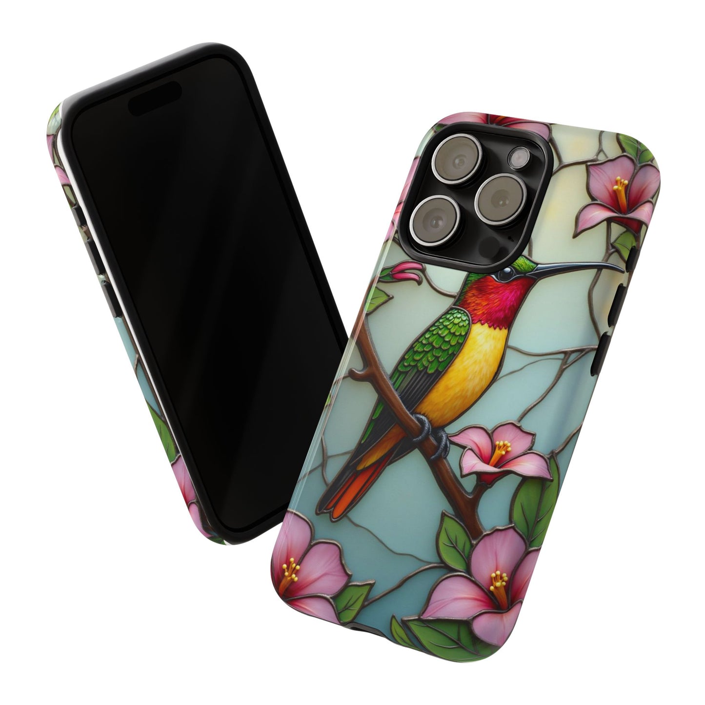 Elegant Hummingbird with Floral Mosaic | Artistic Nature Design