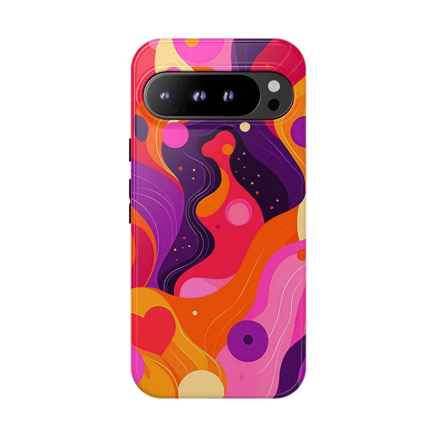 Love Vibes – Retro Abstract Groove Phone Case for iPhone, Google Pixel, Samsung