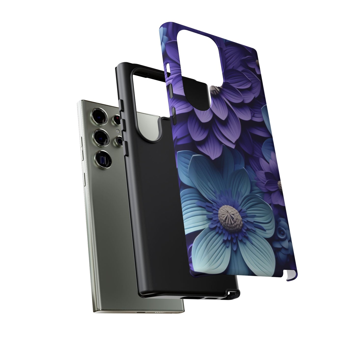 Royal Blue Floral Phone Case – Elegant & Luxurious Design
