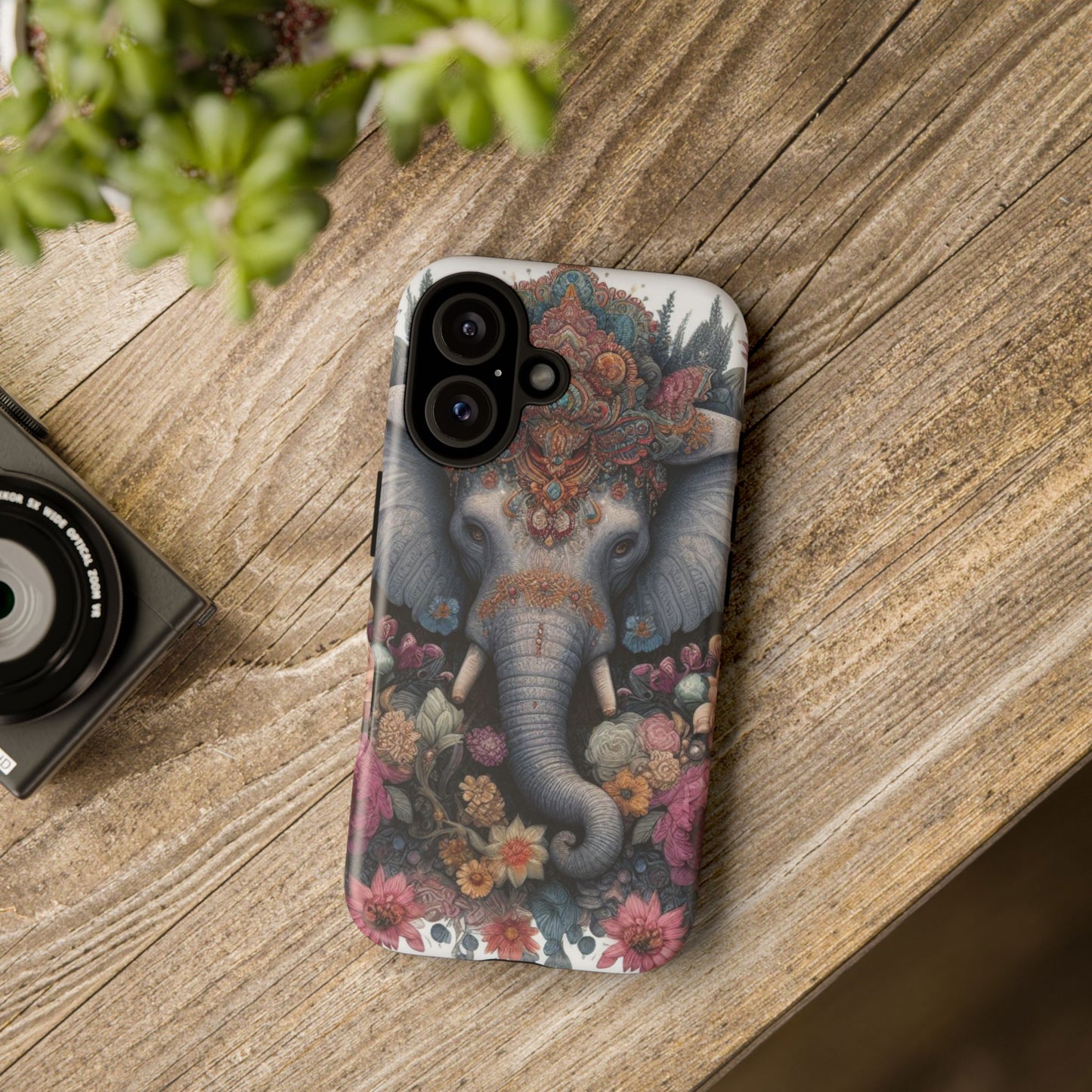 Regal Ornate Elephant Mobile Cover – Majestic Bohemian Art