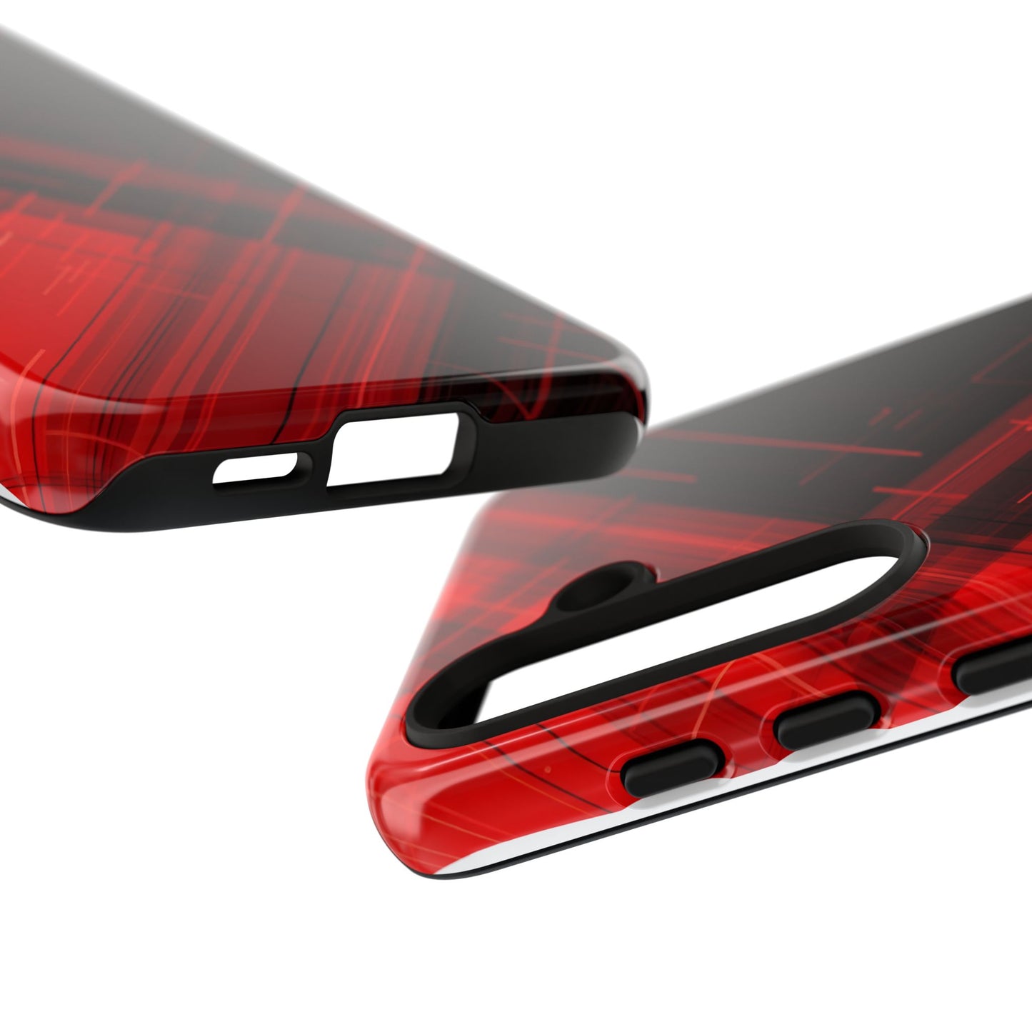Abstract Red and Black Geometric Pattern