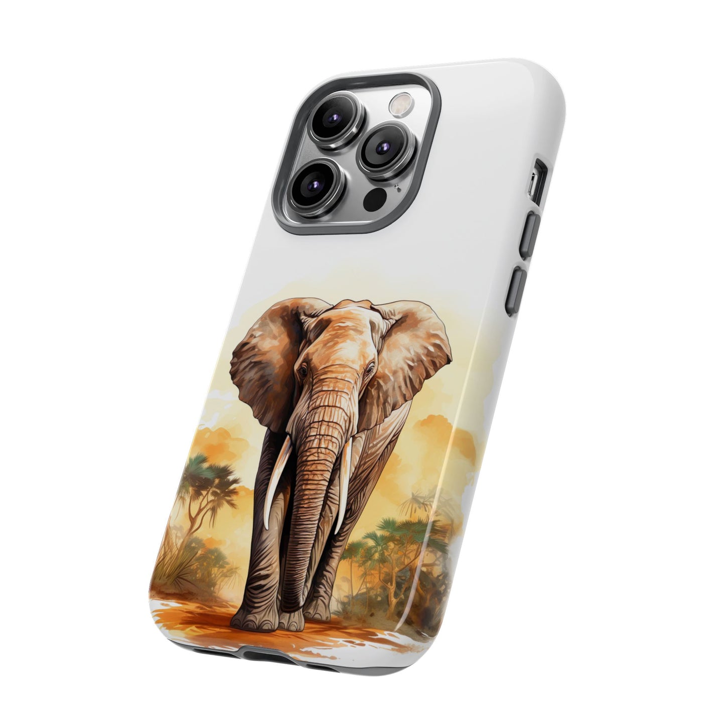 Safari Elephant Watercolor Mobile Cover – Majestic Wildlife Art