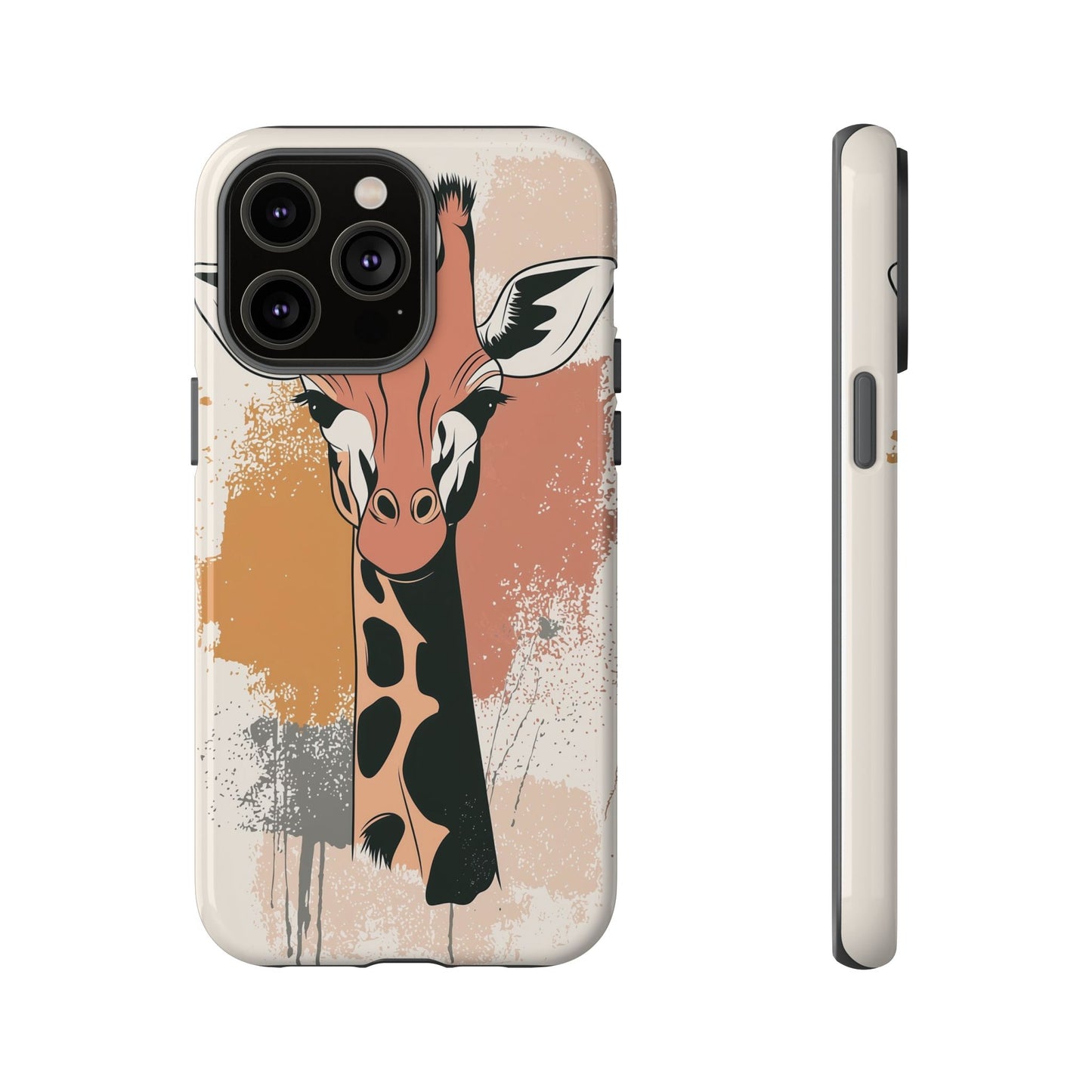 Tall & Graceful: Giraffe Splatter Art Phone Case for iPhone, Samsung & Pixel