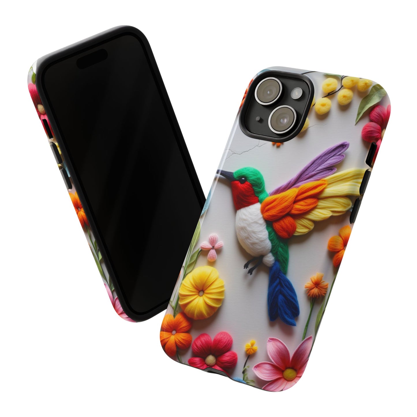 Elegant Hummingbird with Floral Mosaic Design | Nature's Artistic Vibes | iPhone 16 Pro