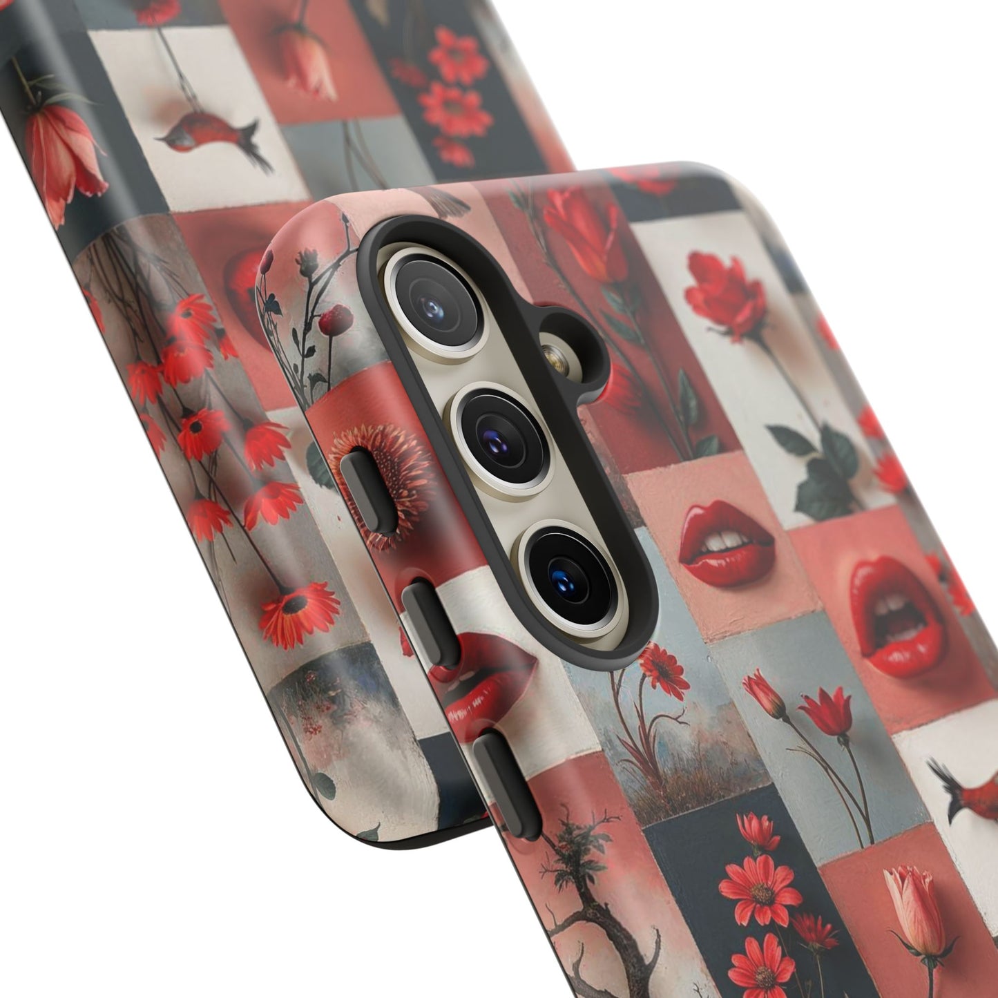 Red Flowers & Lips Collage Phone Case