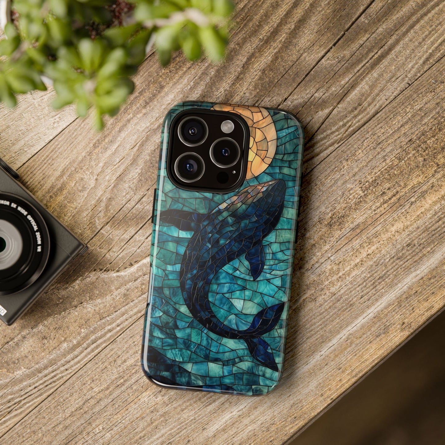 Ocean Dream – Mosaic Glass Whale Phone Case for iPhone, Samsung & Pixel