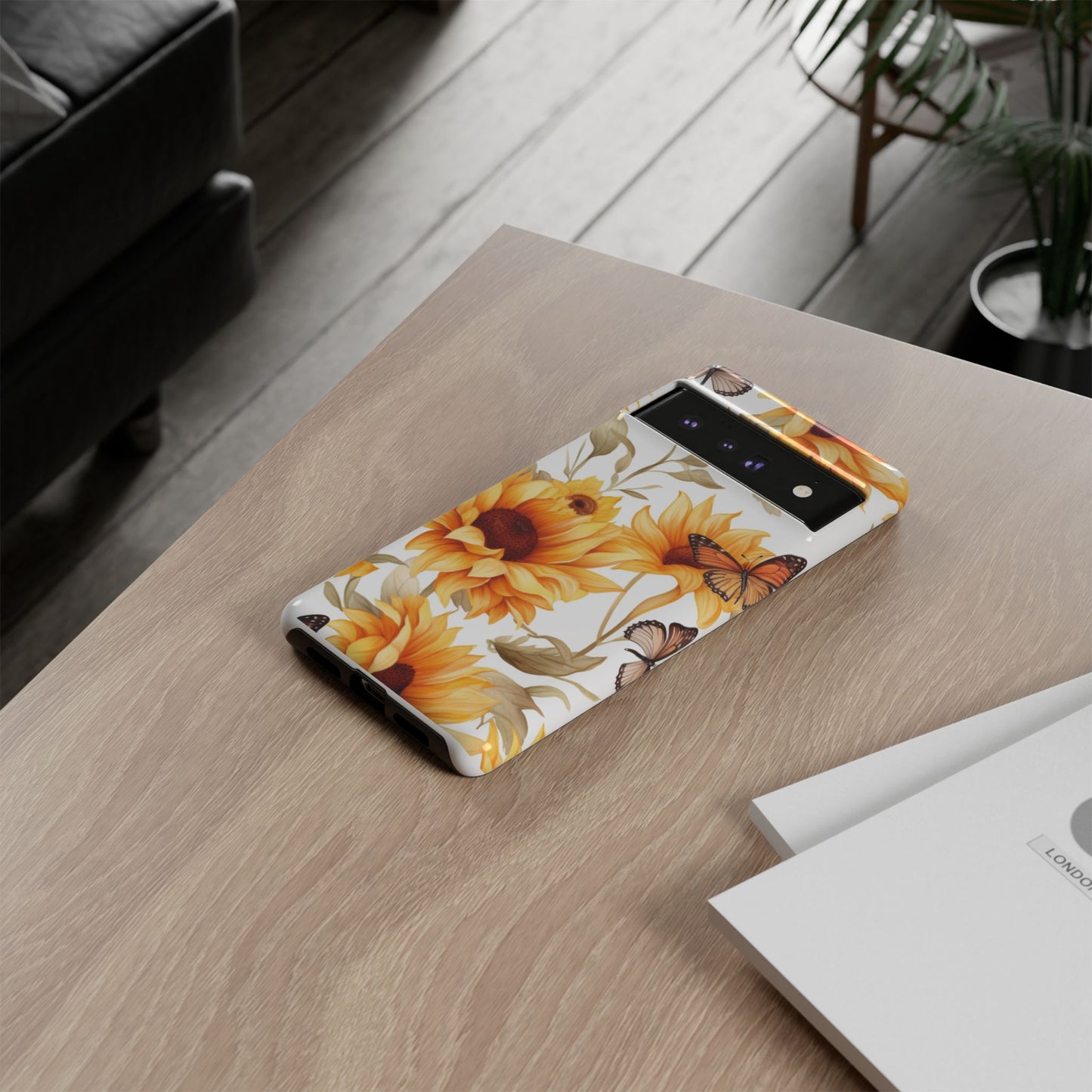Sunflower & Butterfly Aesthetic Mobile Case – Bright & Nature-Inspired
