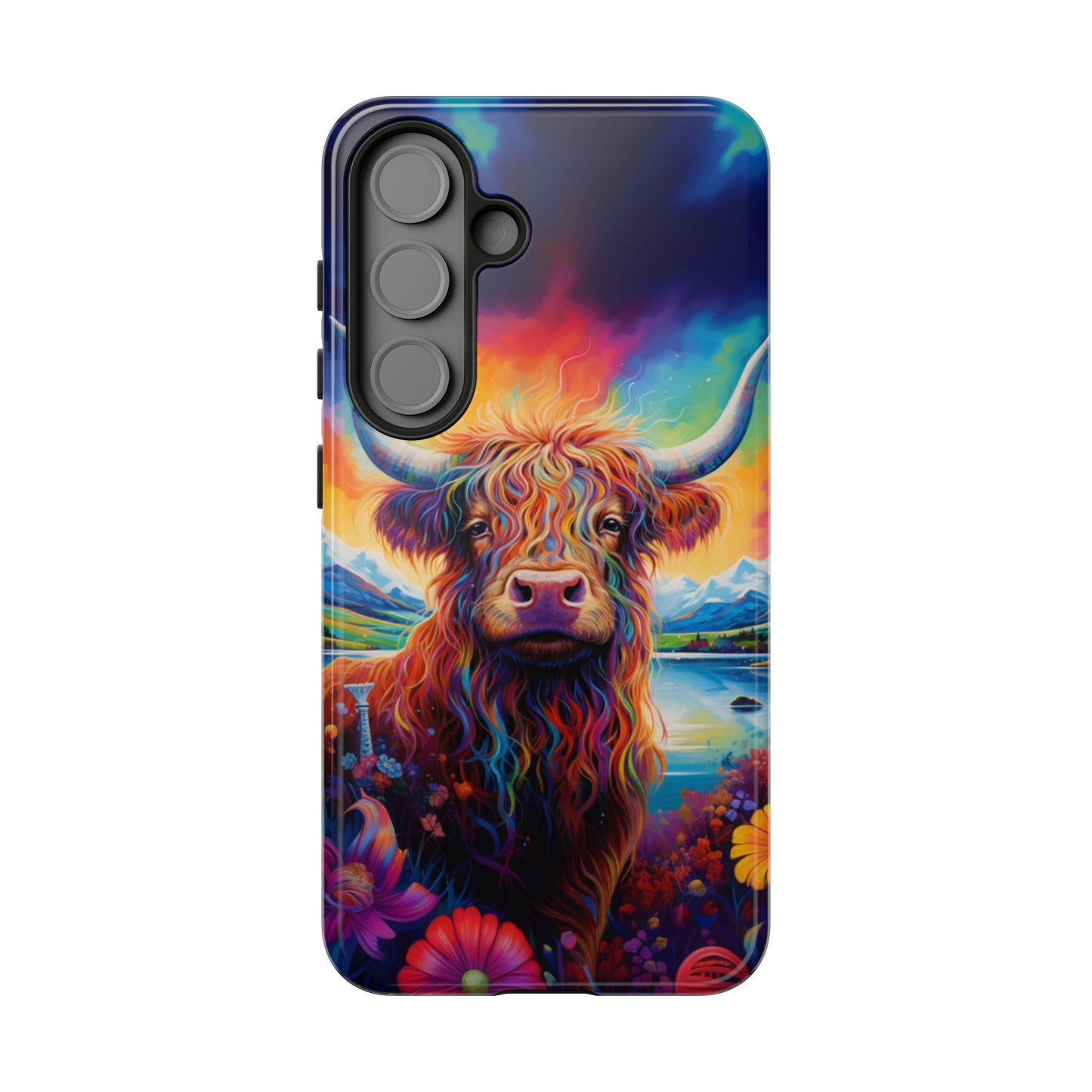 Grafitti Heifer Print Phone Case - iPhone, Samsung & Google Pixel Cover - Artistic Cow Phone Case, Animal Lover Gift
