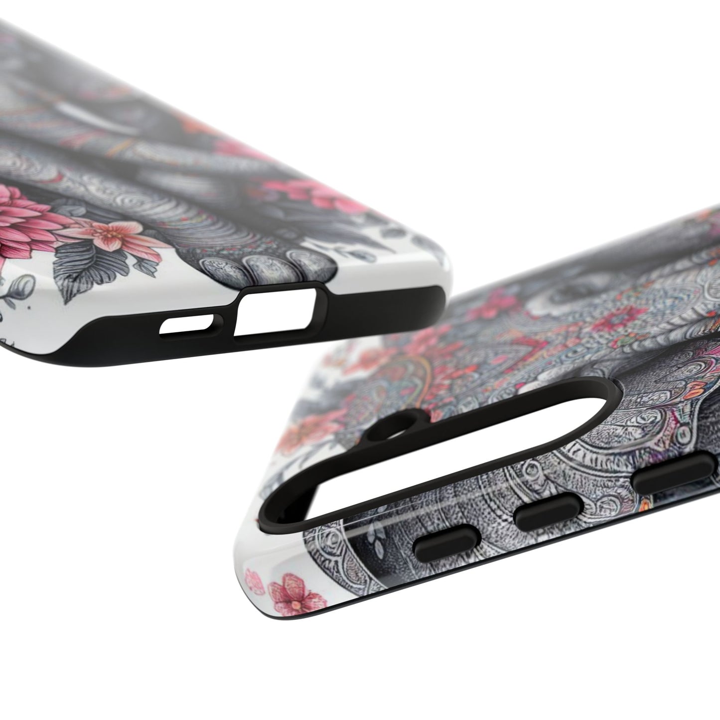 Bohemian Floral Elephant Mobile Cover – Intricate Mandala Art