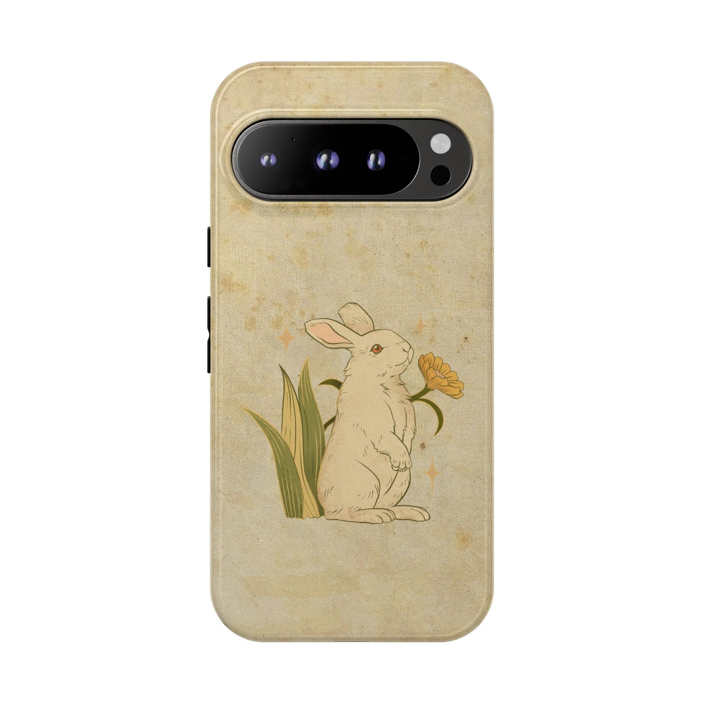 Minimal Vintage Rabbit Phone Case β Aesthetic Beige Bunny Cover for iPhone, Samsung & Pixel