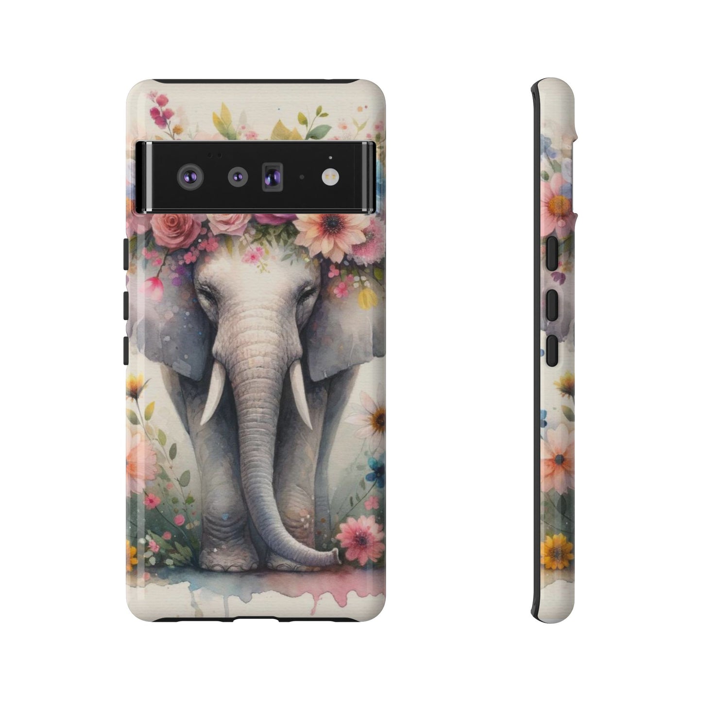 Watercolor Floral Elephant Mobile Cover – Dreamy Artistic Design
