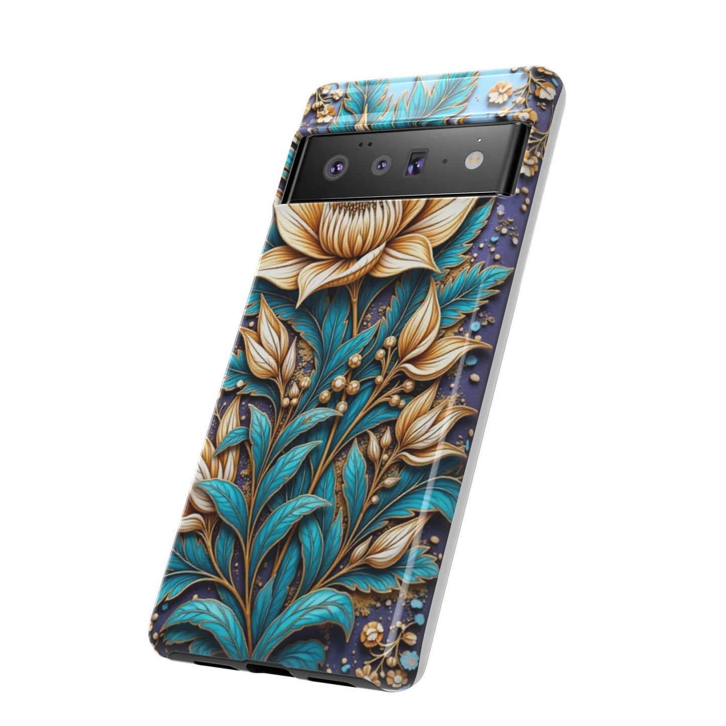 Golden Chrysanthemum: Floral Stained Glass Masterpiece