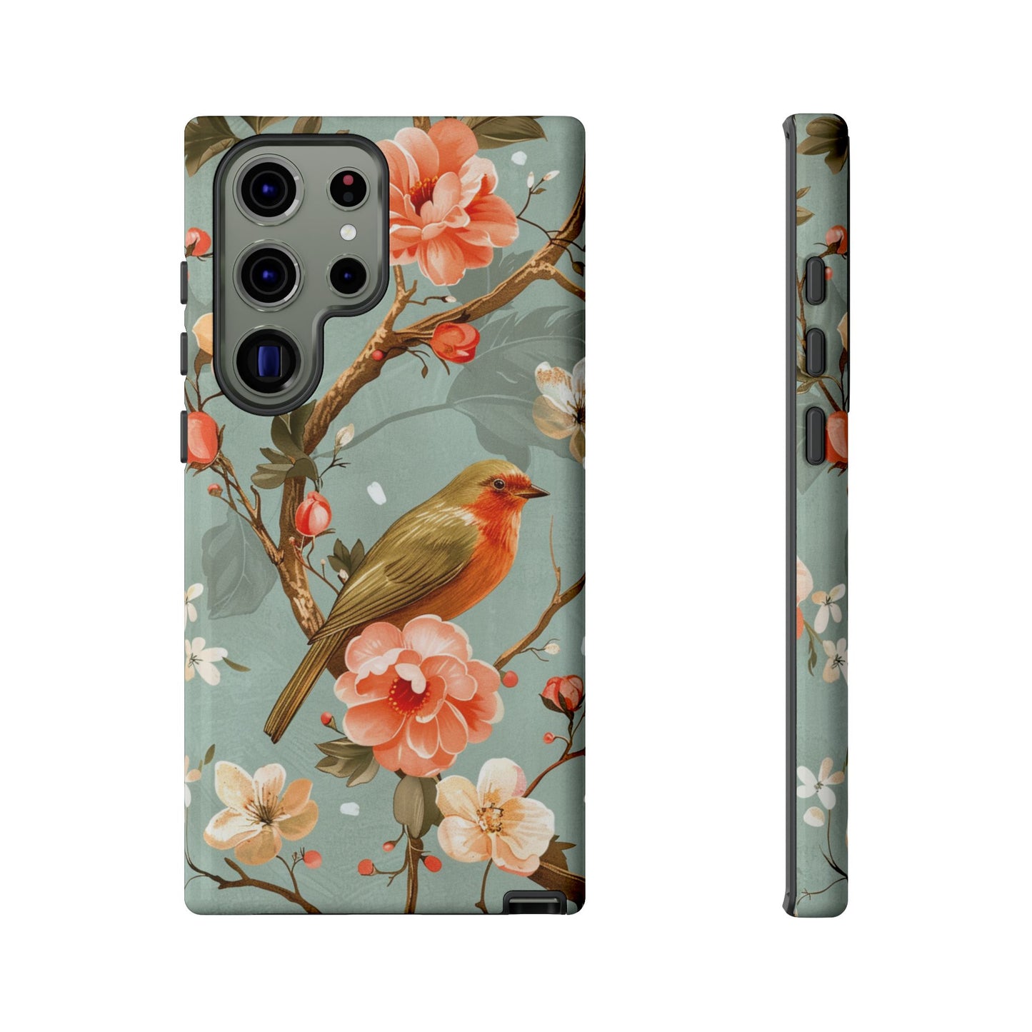 Floral Bird Phone Case - Elegant Nature-Inspired Cover for iPhone, Samsung & Google Pixel