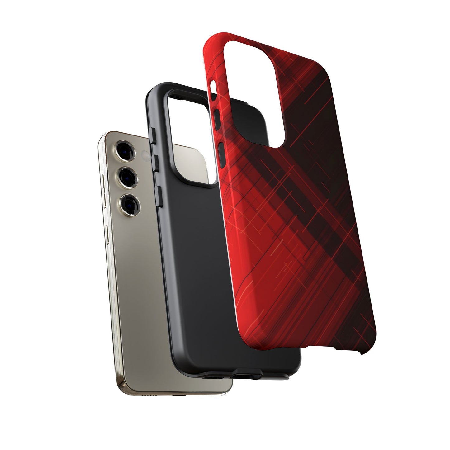 Abstract Red and Black Geometric Pattern