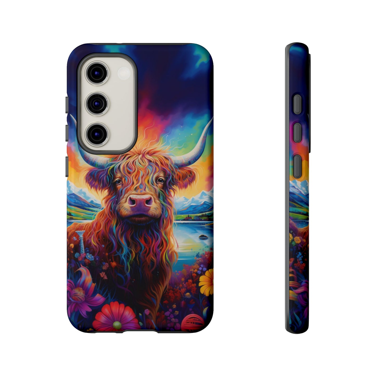 Grafitti Heifer Print Phone Case - iPhone, Samsung & Google Pixel Cover - Artistic Cow Phone Case, Animal Lover Gift