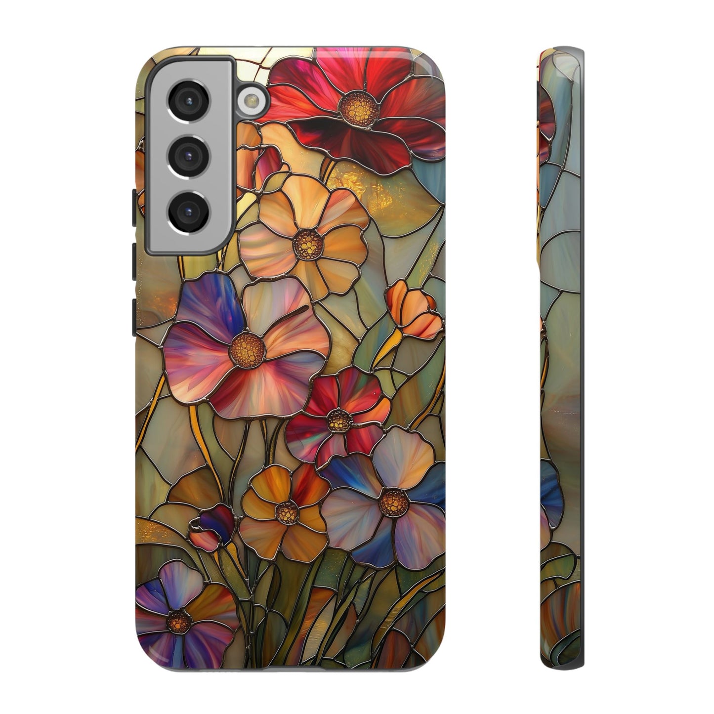Whispers of Spring – Stained Glass Wildflower Phone Case for iPhone, Samsung & Pixel