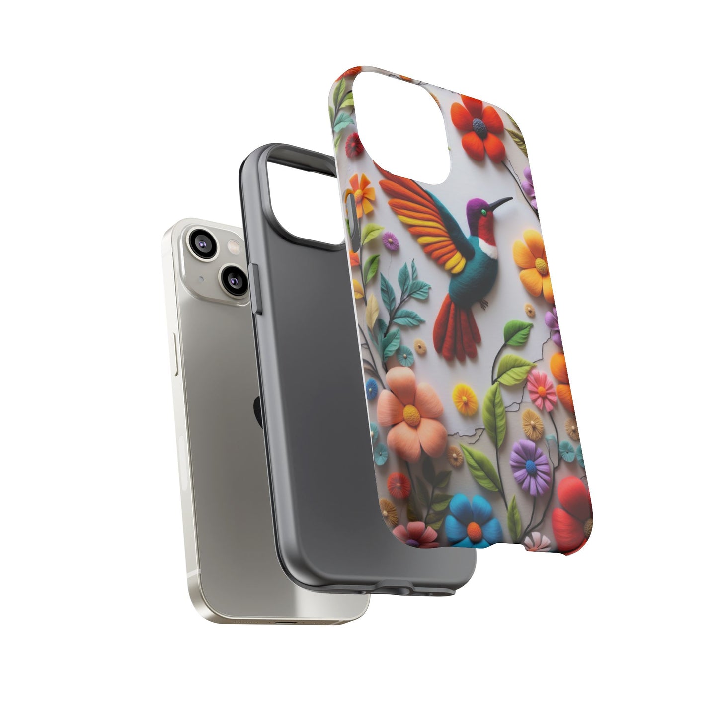 Embroidered Hummingbird with Floral Design | Nature's Elegant Stitch