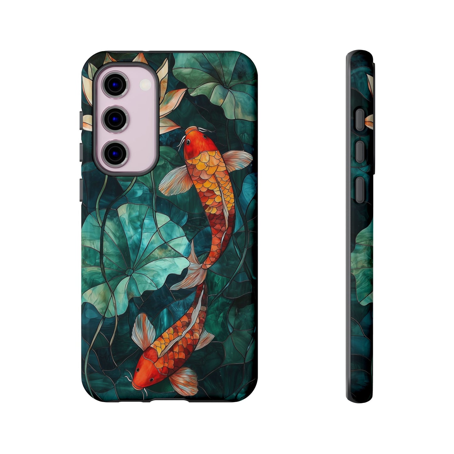 Lotus Serenity" – Koi Pond Stained Glass Case or iPhone, Samsung & Pixel