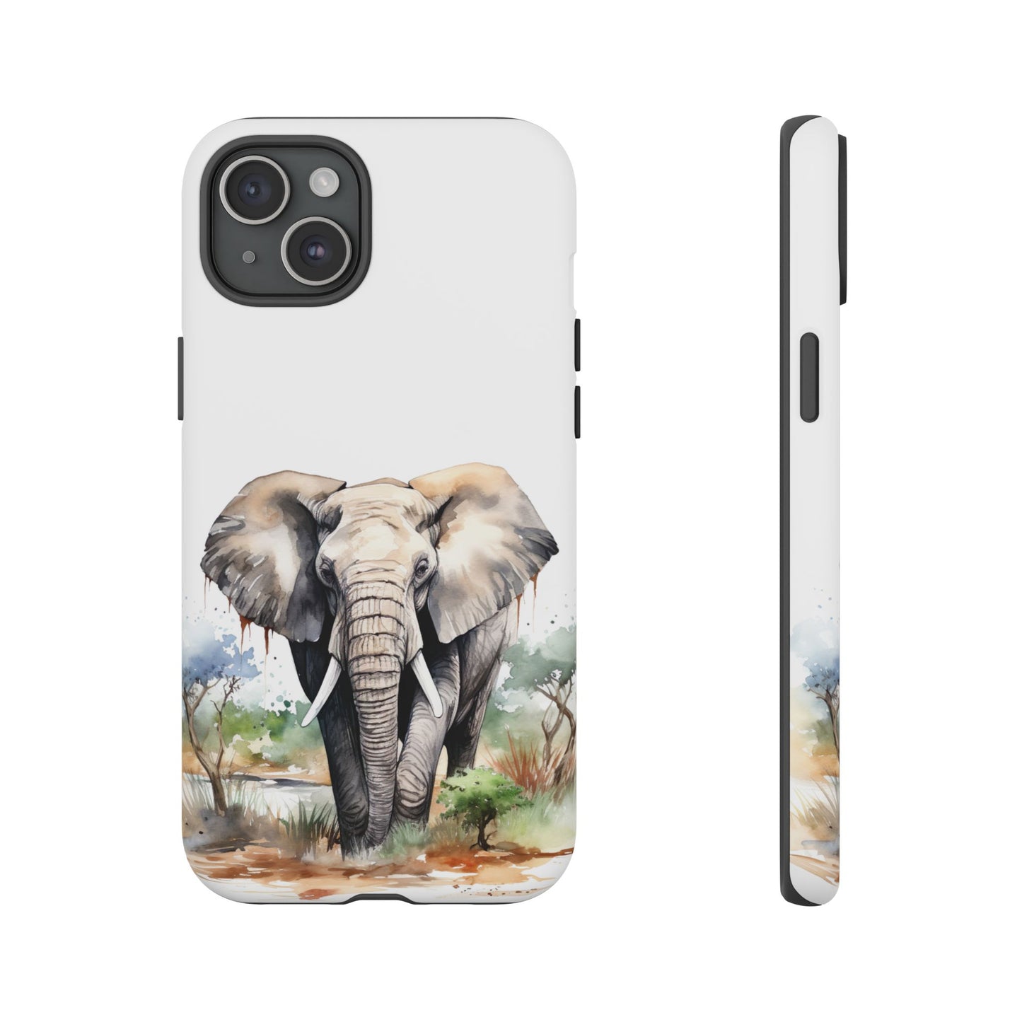 Safari Watercolor Elephant Mobile Cover – Artistic Wildlife Design
