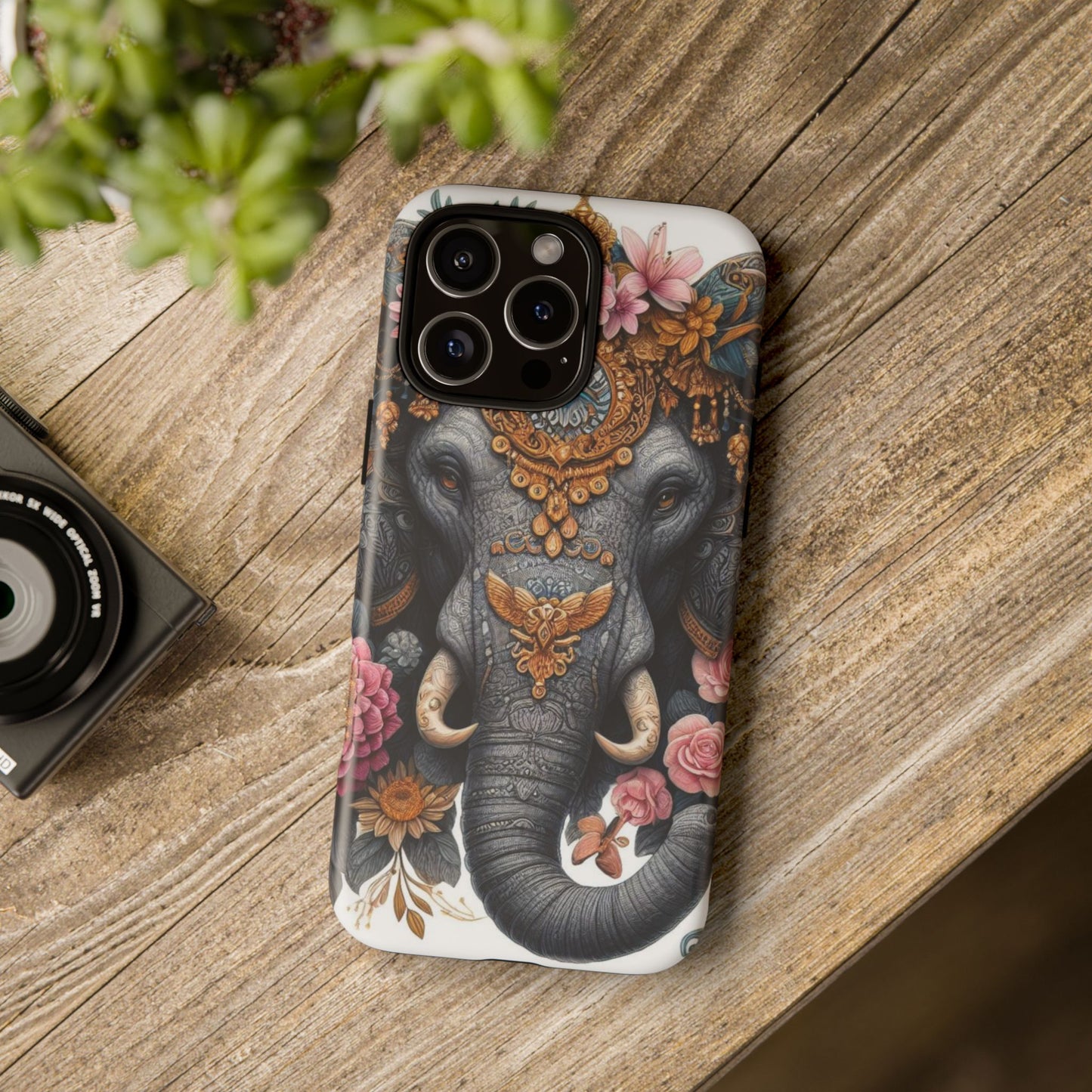 Golden Royal Elephant Mobile Cover – Luxurious Ornate Art