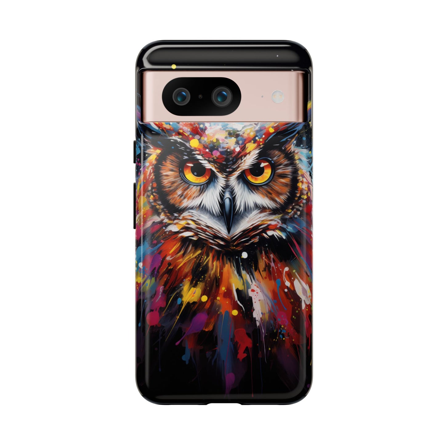Colorful Owl Print Phone Case - iPhone, Samsung & Google Pixel Cover - Artistic Phone Case, Bird Lover Gift