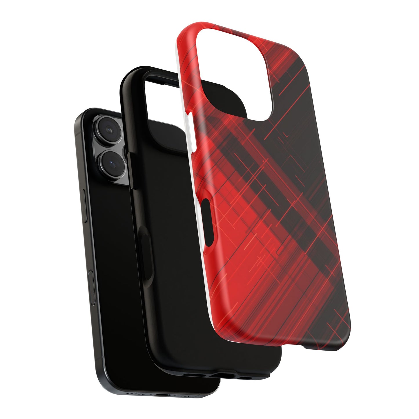 Abstract Red and Black Geometric Pattern