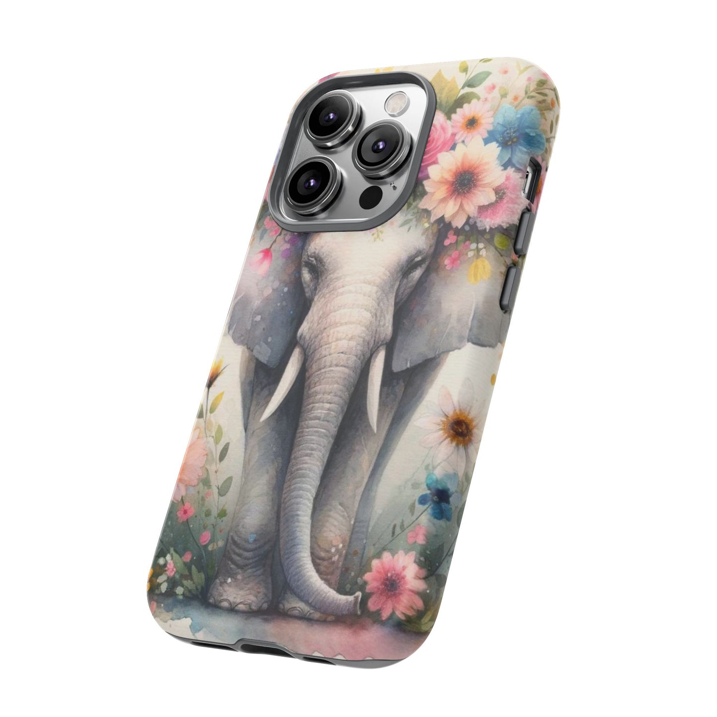 Watercolor Floral Elephant Mobile Cover – Dreamy Artistic Design