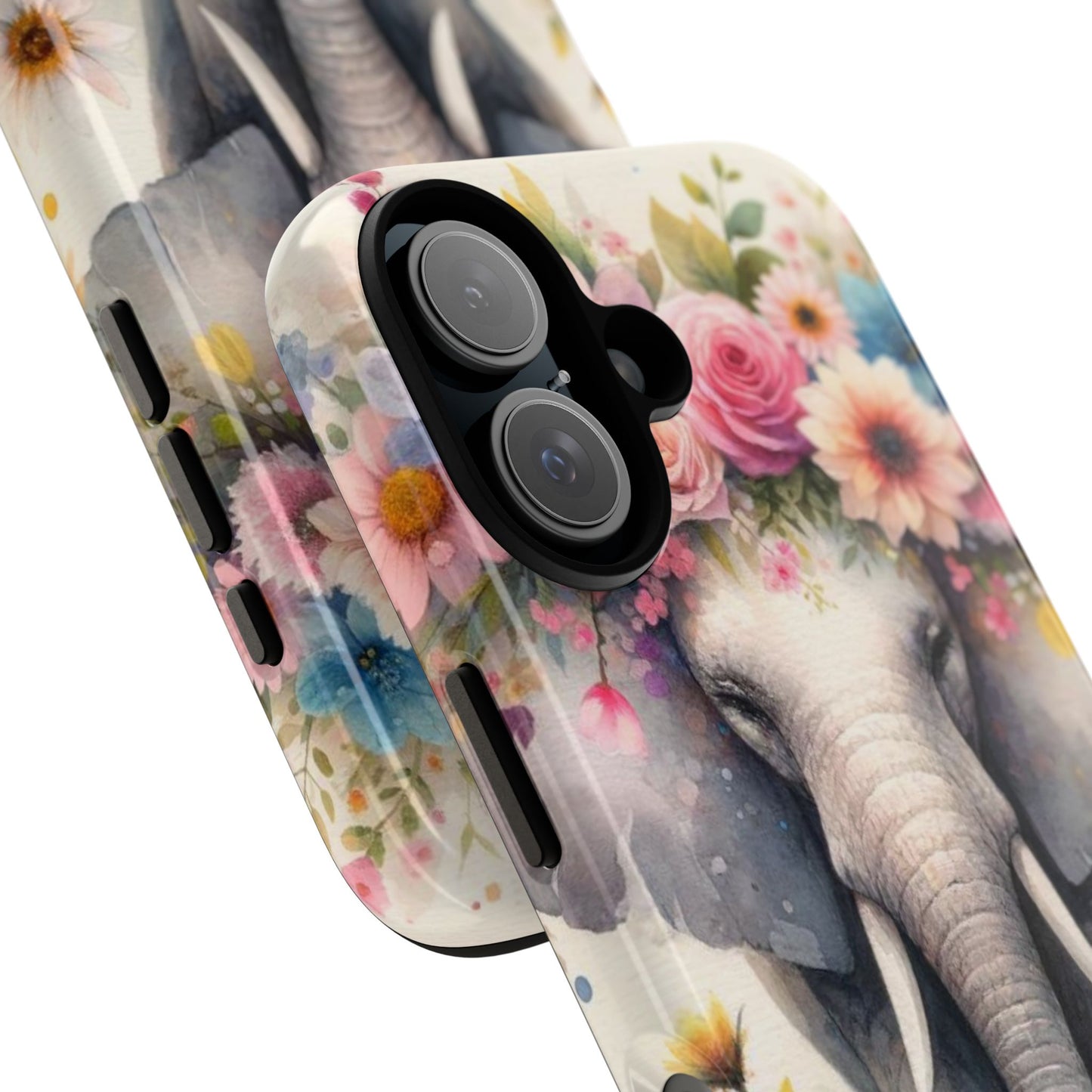 Watercolor Floral Elephant Mobile Cover – Dreamy Artistic Design
