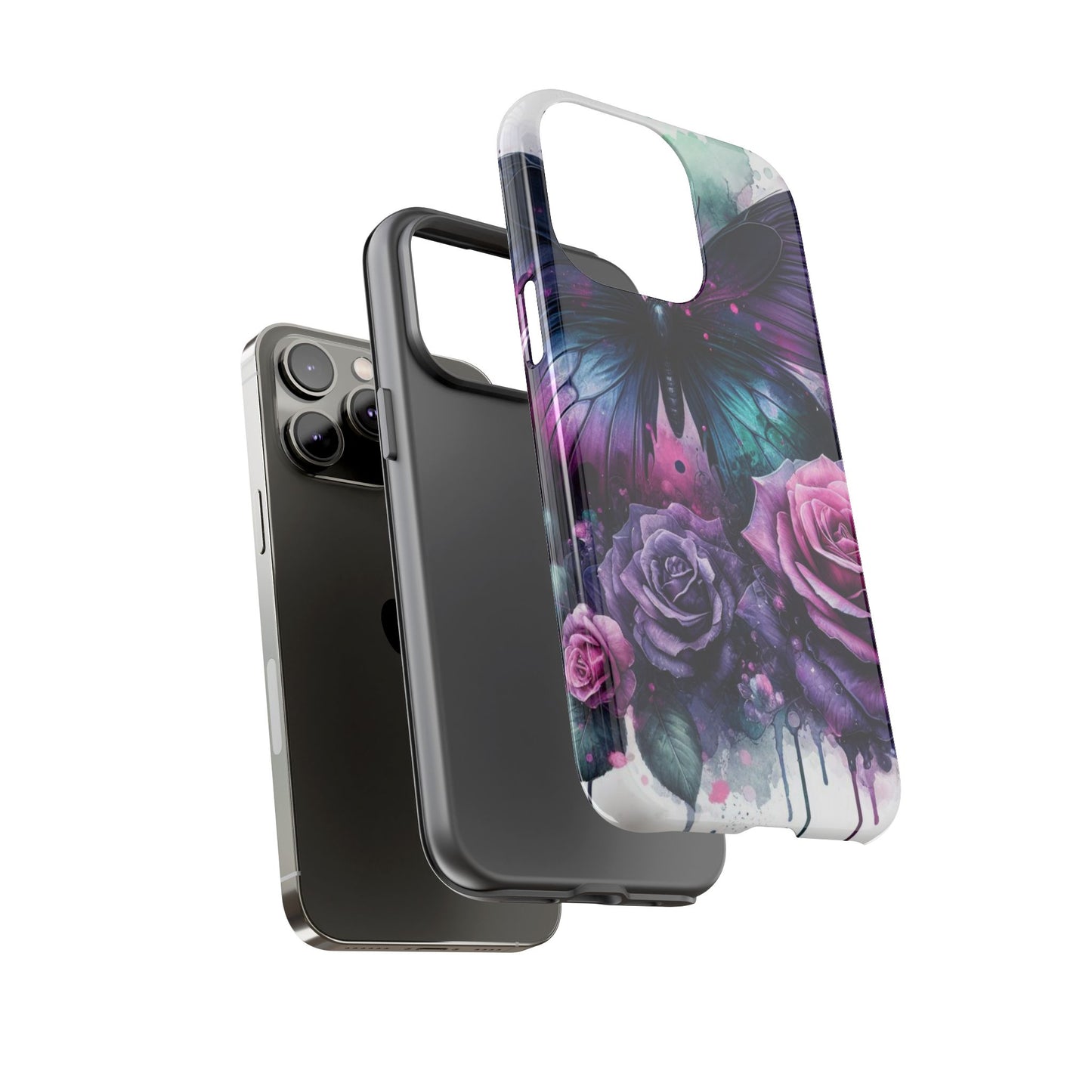 Mystic Bloom – Vibrant Butterfly & Rose Art Mobile Cover