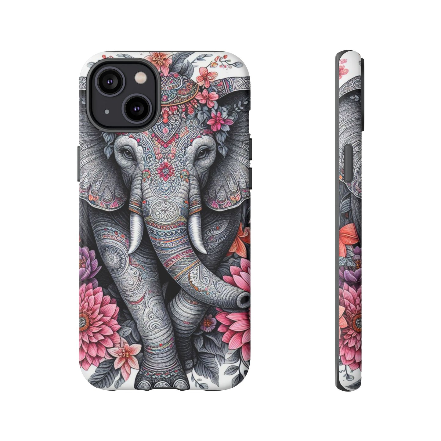 Bohemian Floral Elephant Mobile Cover – Intricate Mandala Art