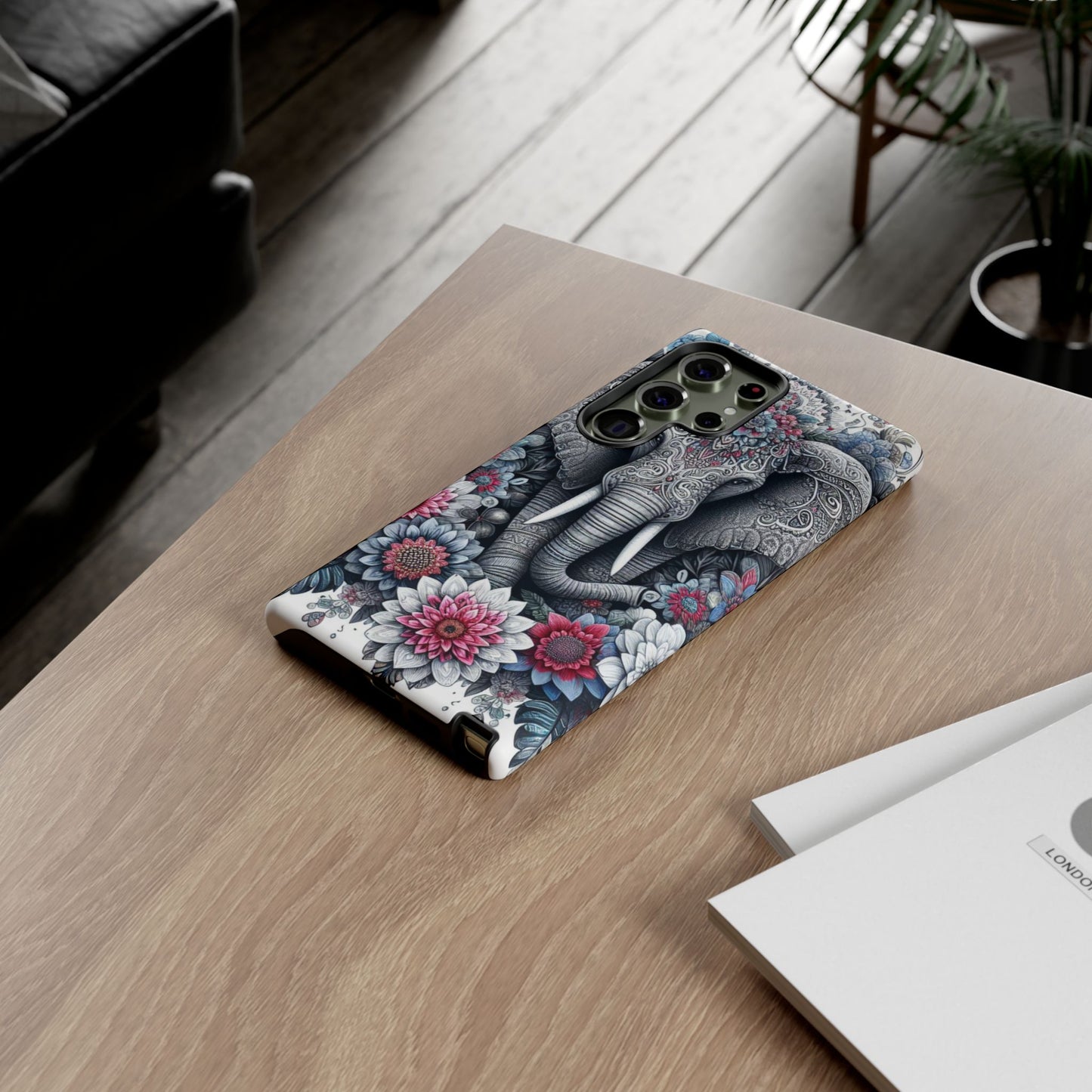 Regal Mandala Elephant Mobile Cover – Ornate Floral Art
