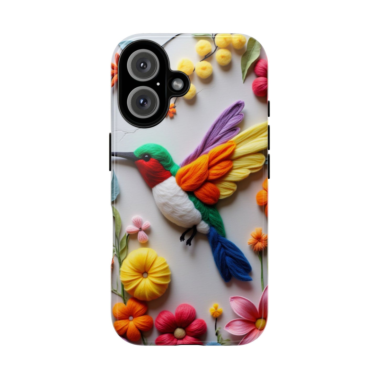 Elegant Hummingbird with Floral Mosaic Design | Nature's Artistic Vibes | iPhone 16 Pro